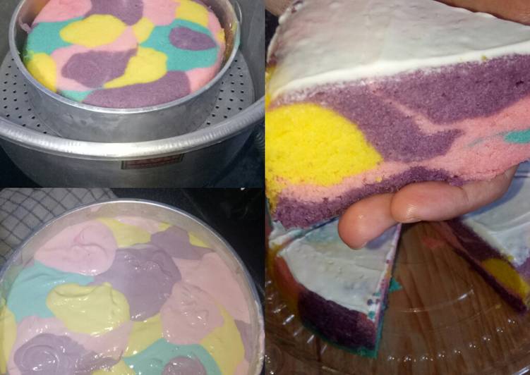 Rainbow cake versi unicorn steamed🦄