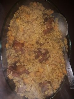 صورة لوصفة برغل على حمص بالعصاعيص