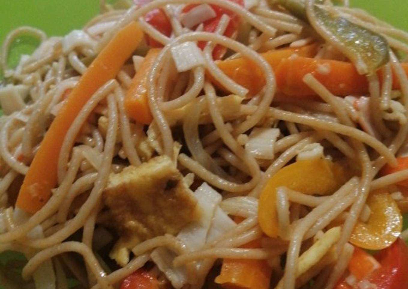 Tallarines con verduras