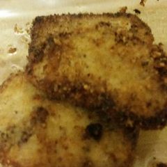 A picture of Not boring pork chops with dijon crunch.