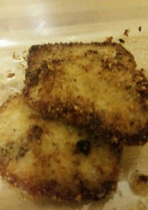 A picture of Not boring pork chops with dijon crunch.