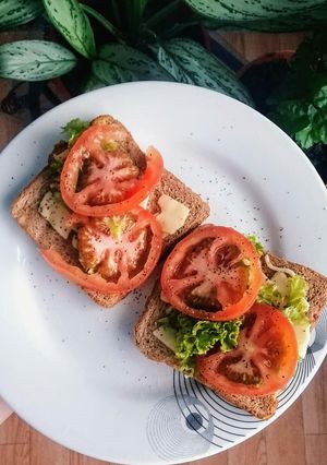 Una foto de Bruschetta en pan integral