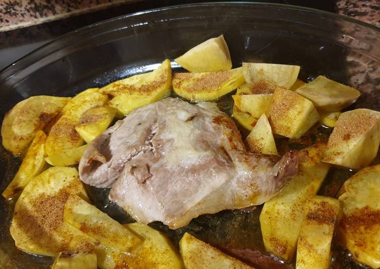 Secreto de cerdo al horno con patatas
