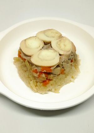 Foto resep Nasi tim ayam jamur MPASI 1 tahun plus