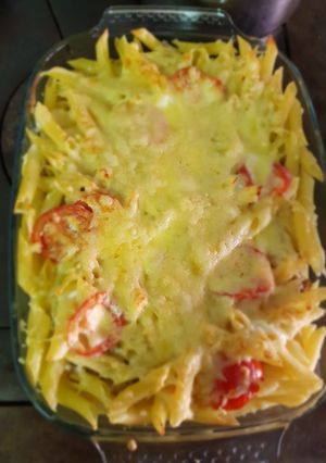 Darált húsos rakott penne recept fotója