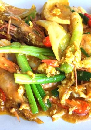 รูปของ กุ้งผัดผงกะหรี่