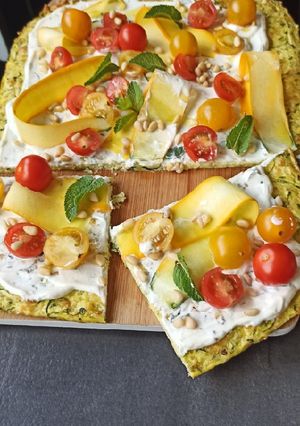 Une photo de 🍕PIZZA Healthy à la pâte de Courgettes