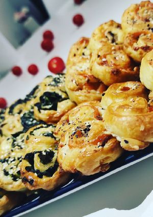 Une photo de Roulés au saumon / épinards pour apéritif