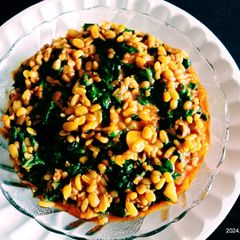 Fiber- Rich super healthy tasty spinach and moong dal sabji A picture of Fiber- Rich super healthy tasty spinach and moong dal sabji.
