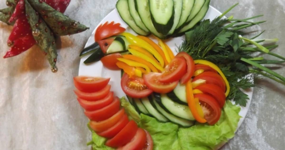 Фото красивая нарезка овощей на стол в домашних