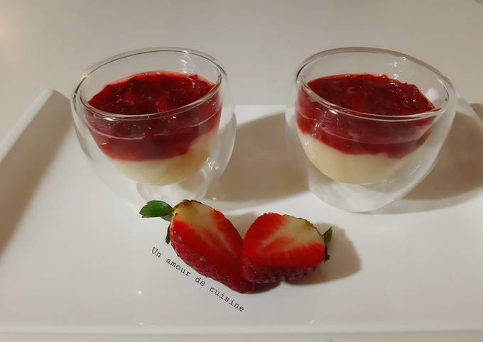 Verrine crème pâtissière confiture de fraises 🍓