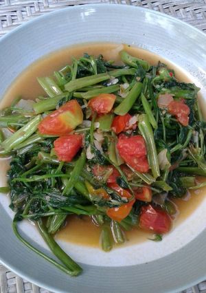 Foto resep Tumis Kangkung rawit hijau pedas