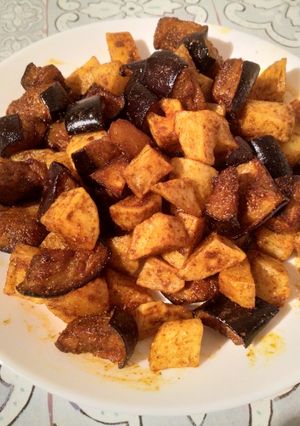 A picture of Spicy Potatoes And Aubergine.