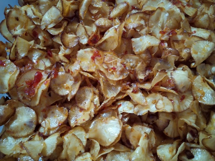 Langkah Gampang Membikin Resep 103.Keripik Singkong Balado yang Bikin Ngiler Anti Ribet, Bikin Ngiler