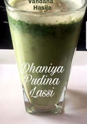 A picture of Dhanya and Pudina Flavored Lassi.