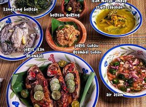 Gambar Ambuyat@Ambulong@Linut@Sagu dan 8 hidangan lauk pauk
