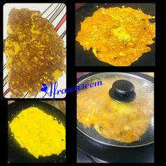 A picture of Semolina & dal mash dosa..!.