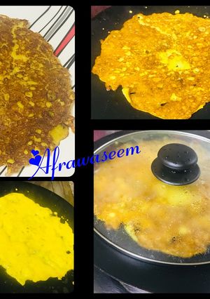 A picture of Semolina & dal mash dosa..!.