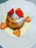 Sweet buns with vanilla sauce