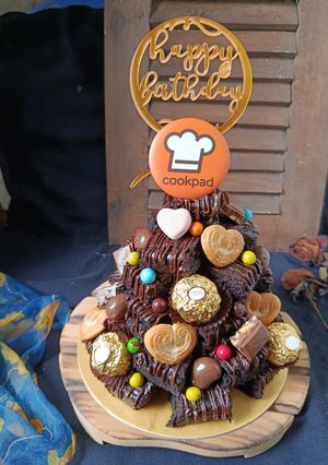 Foto resep Tower Birthday Cake (Brownies)