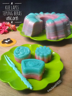 Foto resep Kue lapis tepung beras unicorn