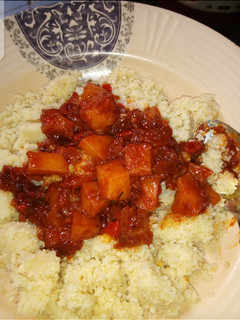 A picture of Couscous and potato stew.