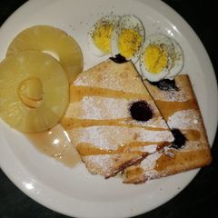 A picture of Lazy day cherry pancake(sheet pan pancake).