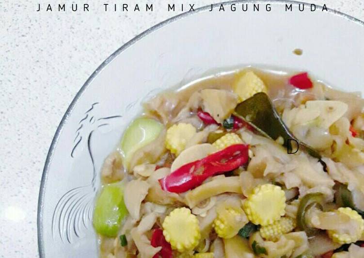 Resep Jamur tiram mix jagung muda, Lezat