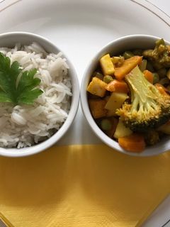 Zöldséges panír basmati rizzsel recept fotója