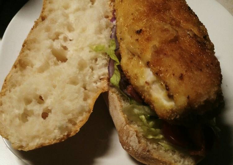 Simple Way to Make Super Quick Homemade Breaded chicken panino