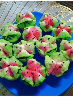 Foto resep Bolu Kukus Semangka Ala-Ala (1 Telur, SP, No Soda)
