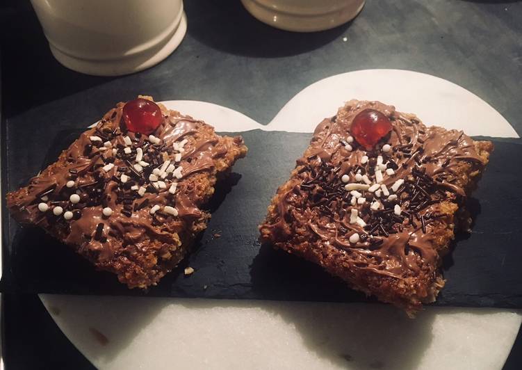Easiest Way to Prepare Ultimate Chocolate and cherry flapjack