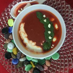 A picture of Beet root Carrots Soup.