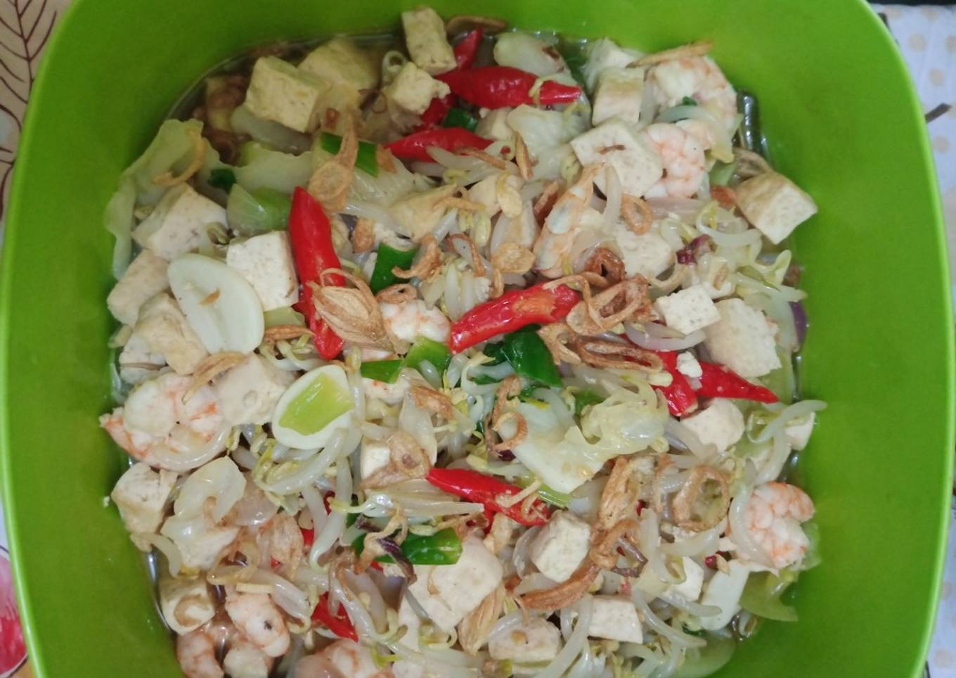 Tumis Toge tahu udang