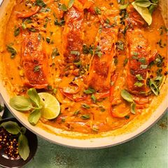 A picture of Salmon or Fish bones/Fillets Red Curry (Ambot Tik).