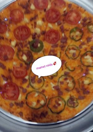 صورة لوصفة بيتزا الصاج سهلة واقتصادية 😋😋😋