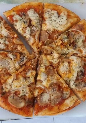 Foto resep Homemade Pizza Teflon + Pizza Sauce (no telur, no oven)