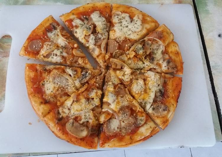 Homemade Pizza Teflon + Pizza Sauce (no telur, no oven)