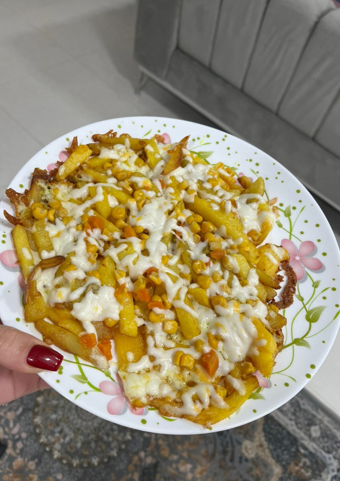 عکسی از دستور سیب زمینی پنیری سبزیجات