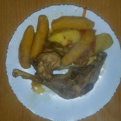 A picture of Matoke in chicken.
