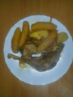 A picture of Matoke in chicken.
