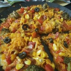 A picture of Vegetarian's Uttapam Pizza with broccoli & mozzarella.