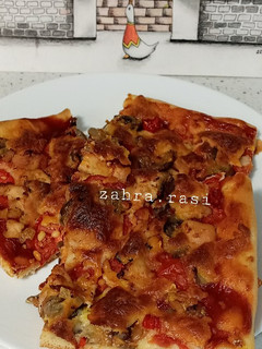 عکسی از دستور پیتزا قارچ و مرغ