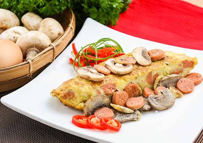 Resep Omelet Sosis Jamur