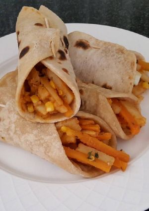 A picture of Vegetable kathi roll.
