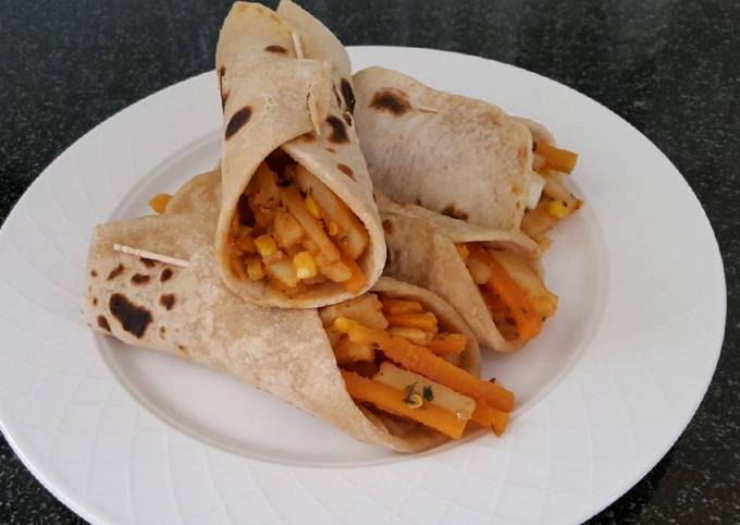 Vegetable kathi roll