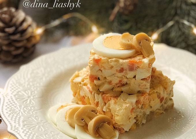 Новогодний Салат С Шампиньонами Новогодний Салат С Шампиньонами