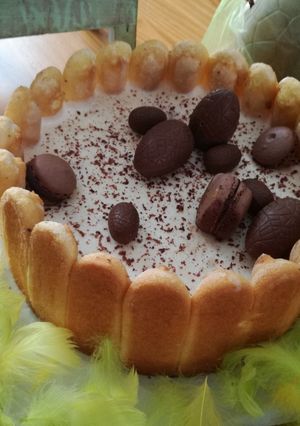 Une photo de Charlotte chocolat poire