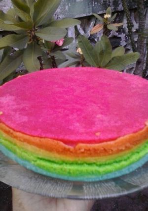 Foto resep Rainbow cake simple & irit