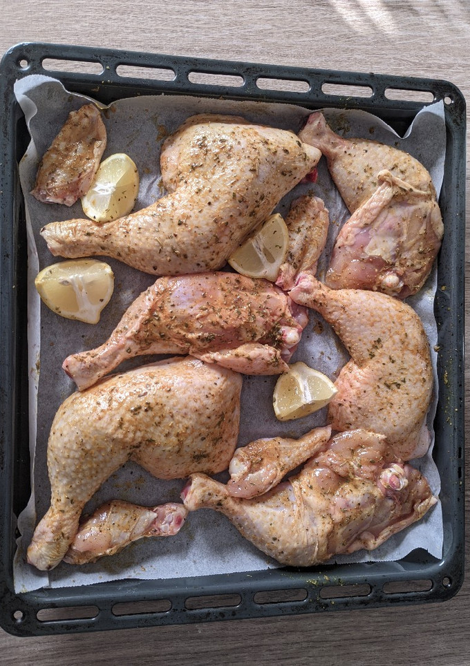 Una foto de Contramuslos al horno